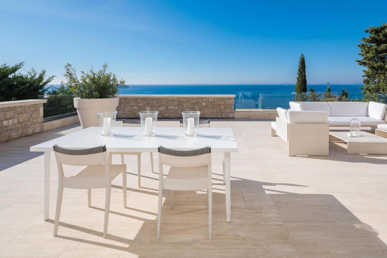 Luxury Seafront Villa Primosten Glamour With Private Pool, Sauna And Gym At The Beach In Primosten Bagian luar foto