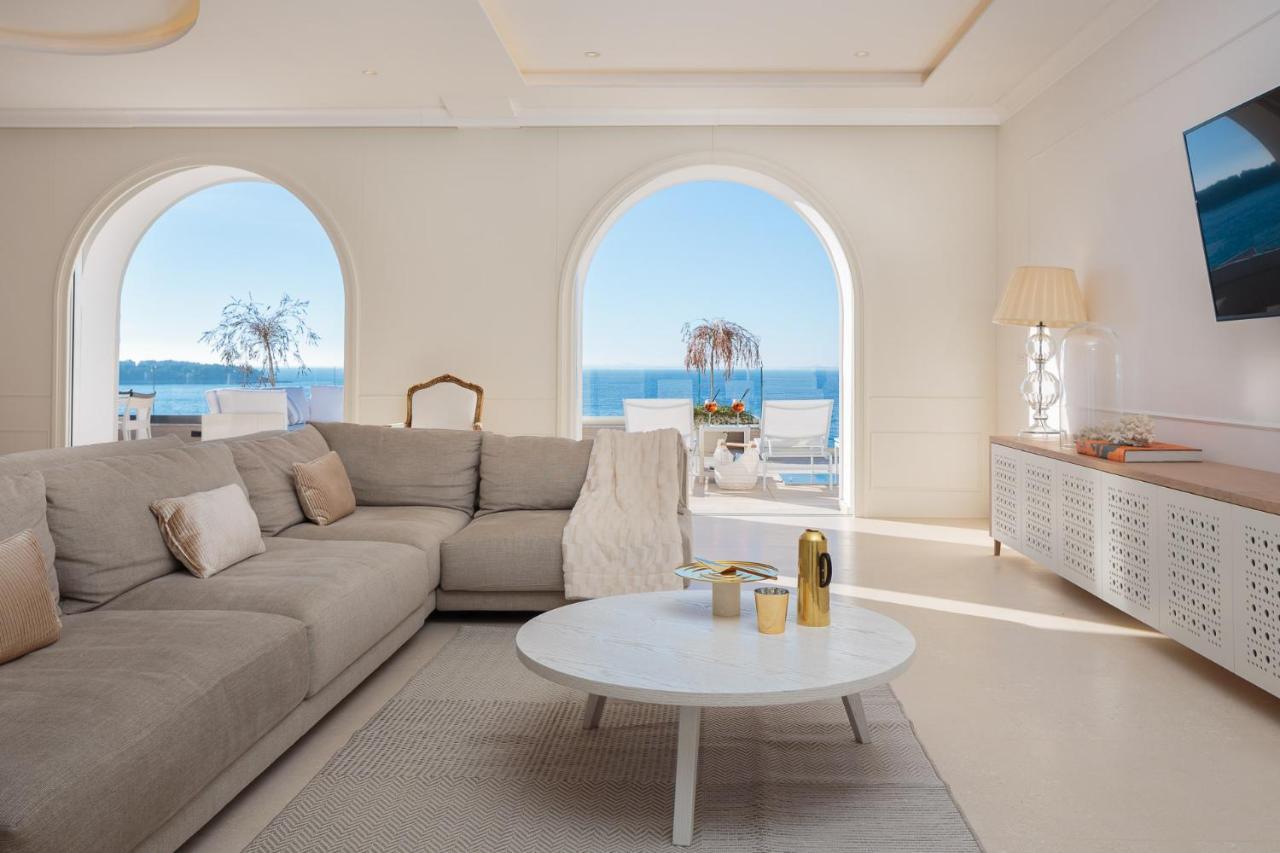Luxury Seafront Villa Primosten Glamour With Private Pool, Sauna And Gym At The Beach In Primosten Bagian luar foto
